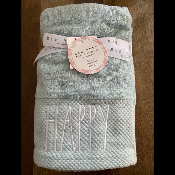 Rae Dunn Happy Easter Hand Towels Set of 2 - Picture 1 of 2